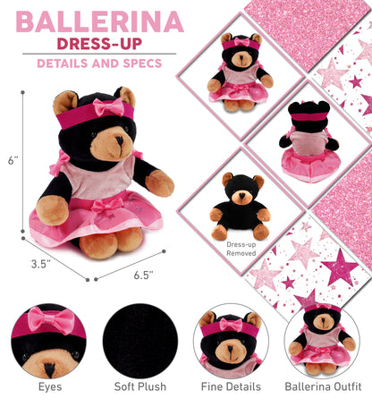 6" PLUSH - BLACK BEAR Ballerina