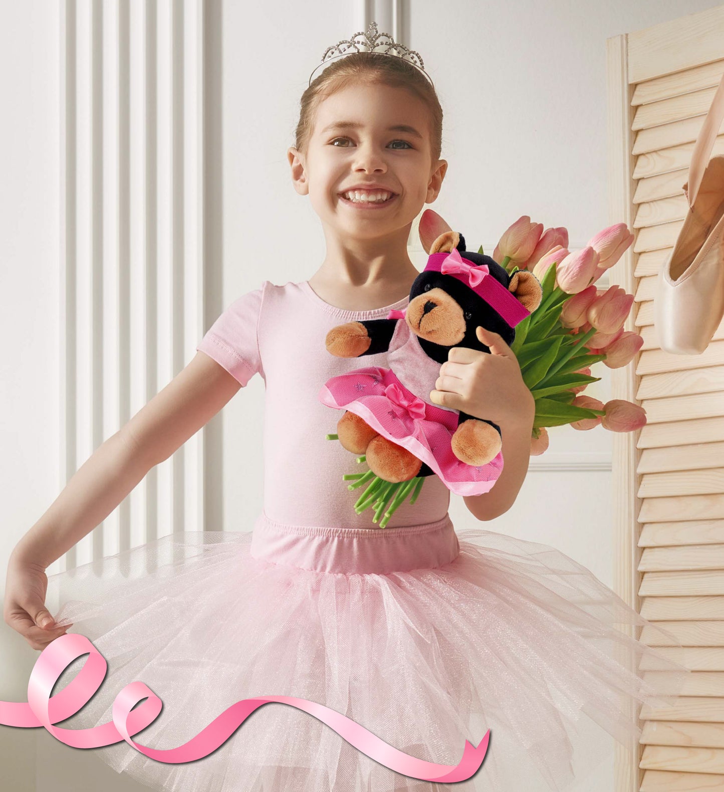6" PLUSH - BLACK BEAR Ballerina