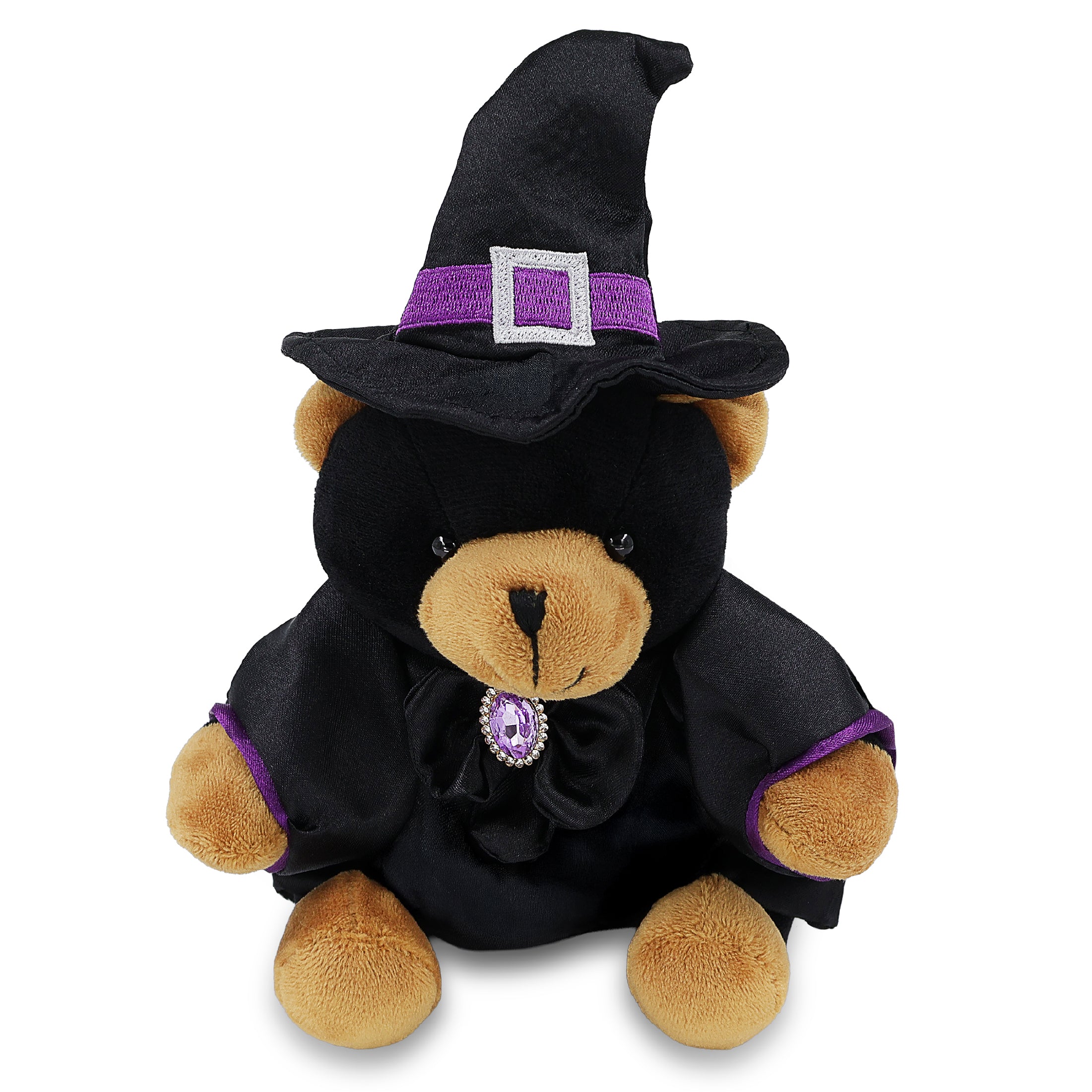 6" PLUSH - BLACK BEAR WITH WITCH DRESS UP