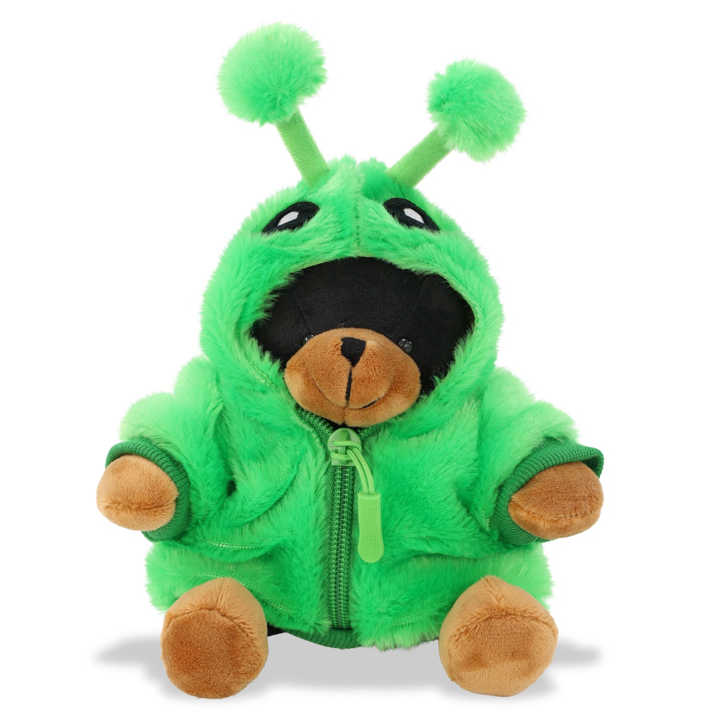 6" PLUSH - BLACK BEAR WITH ALIEN SWEATER