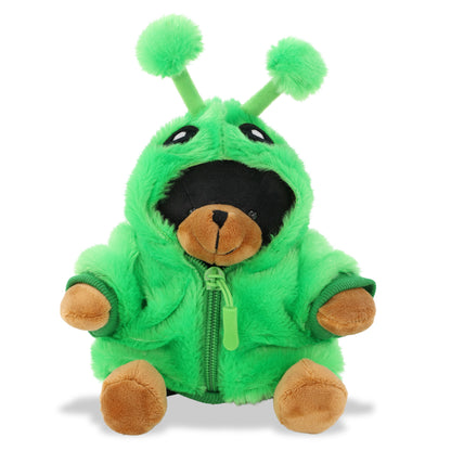 6" PLUSH - BLACK BEAR WITH ALIEN SWEATER