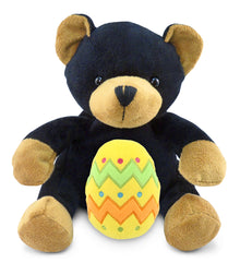 DolliBu Super Soft Cute Black Bear with Yellow Easter Egg Plush Toy - 6 Inches