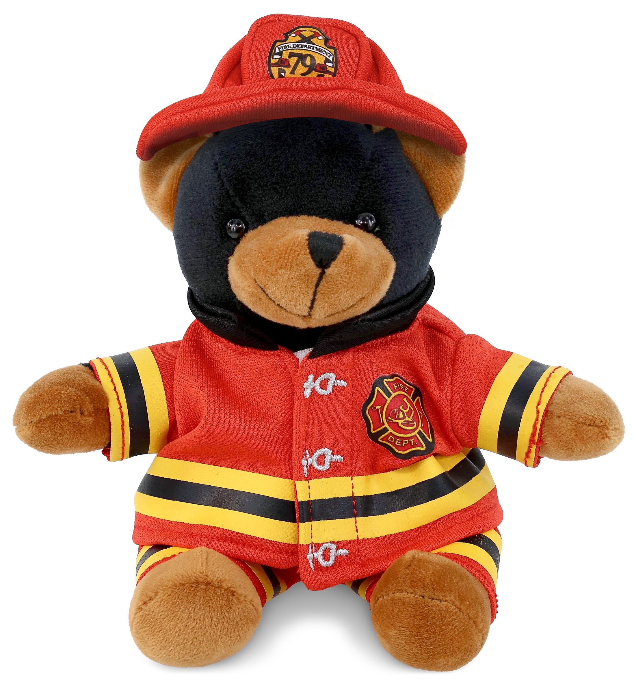 PLUSH FIREMAN - 6" PLUSH - BLACK BEAR
