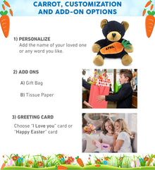 DolliBu Happy Easter Super Soft Plush Black Bear with Carrot Plush - 6 Inches