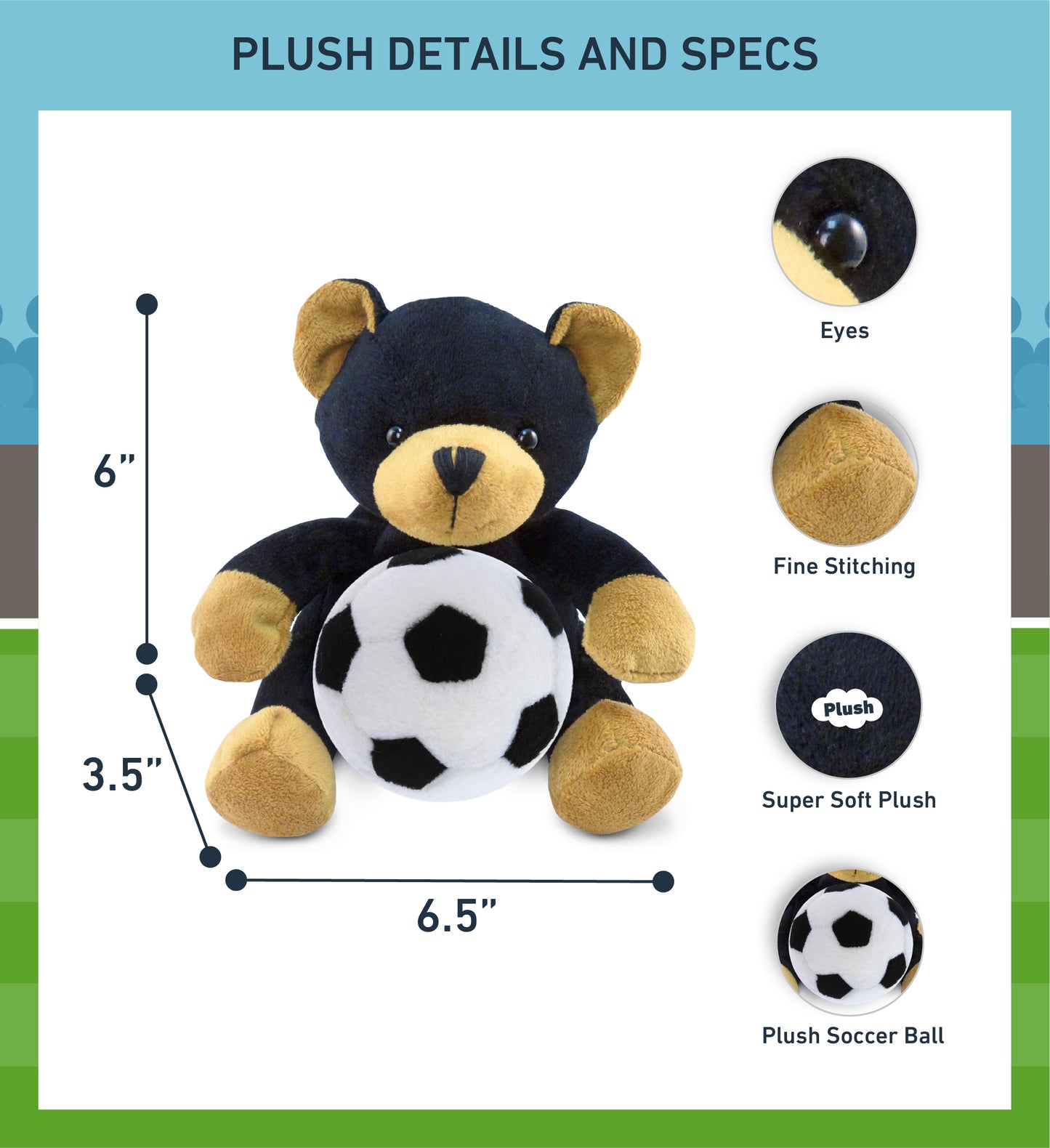 6' PLUSH - BLACK BEAR