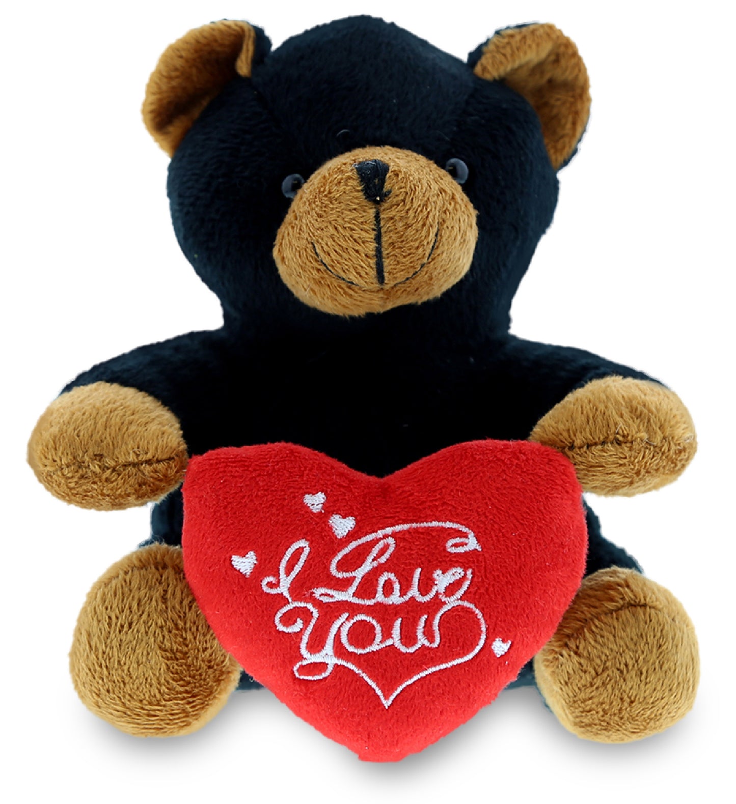 PLUSH I LOVE YOU RED HEART - 6" PLUSH - BLACK BEAR