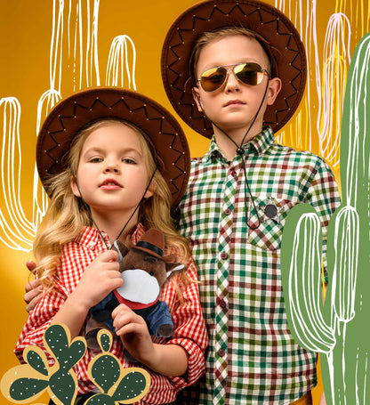 6" PLUSH - HORSE COWBOY DRESS UP