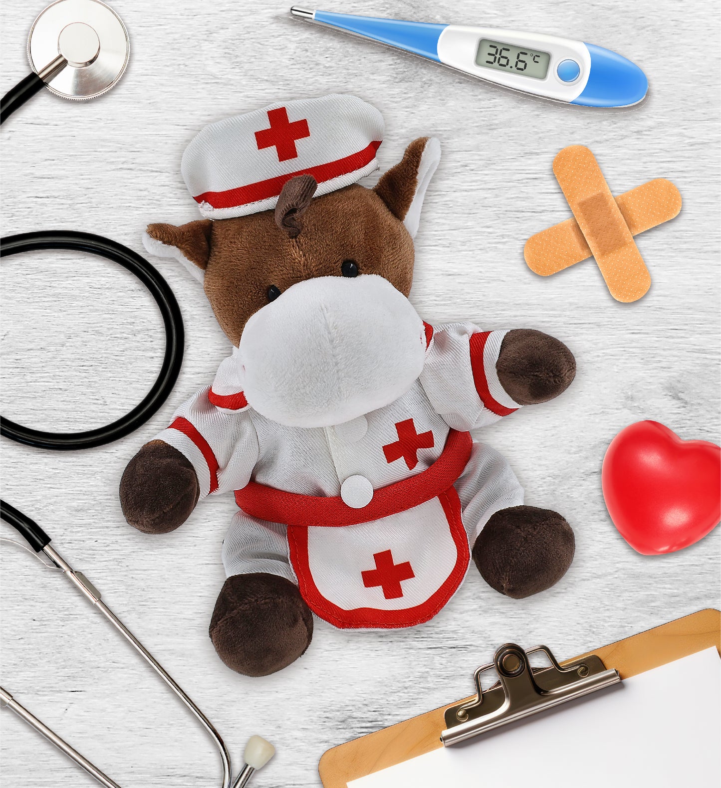 6" PLUSH - HORSE With NURSE Dress-Up