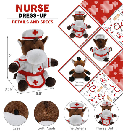 6" PLUSH - HORSE With NURSE Dress-Up