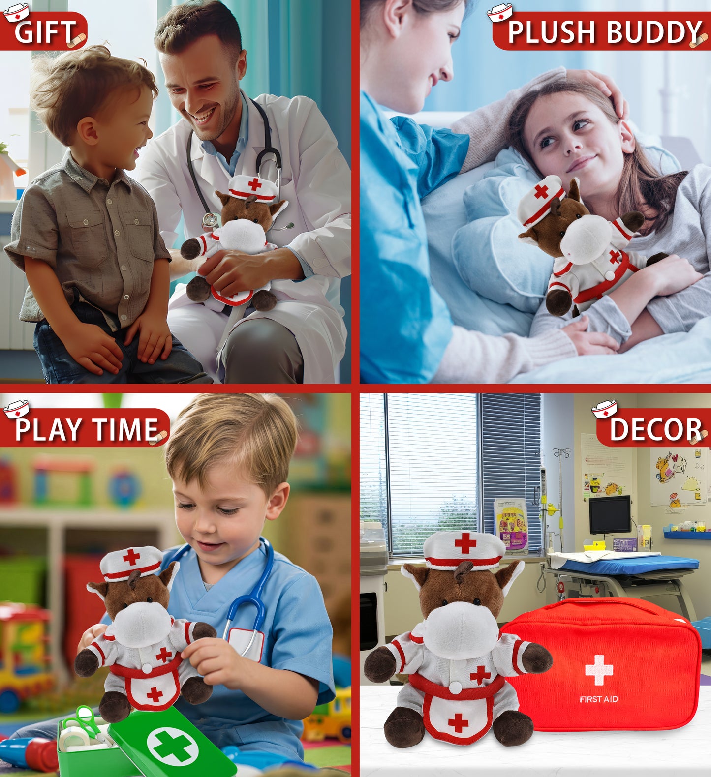6" PLUSH - HORSE With NURSE Dress-Up