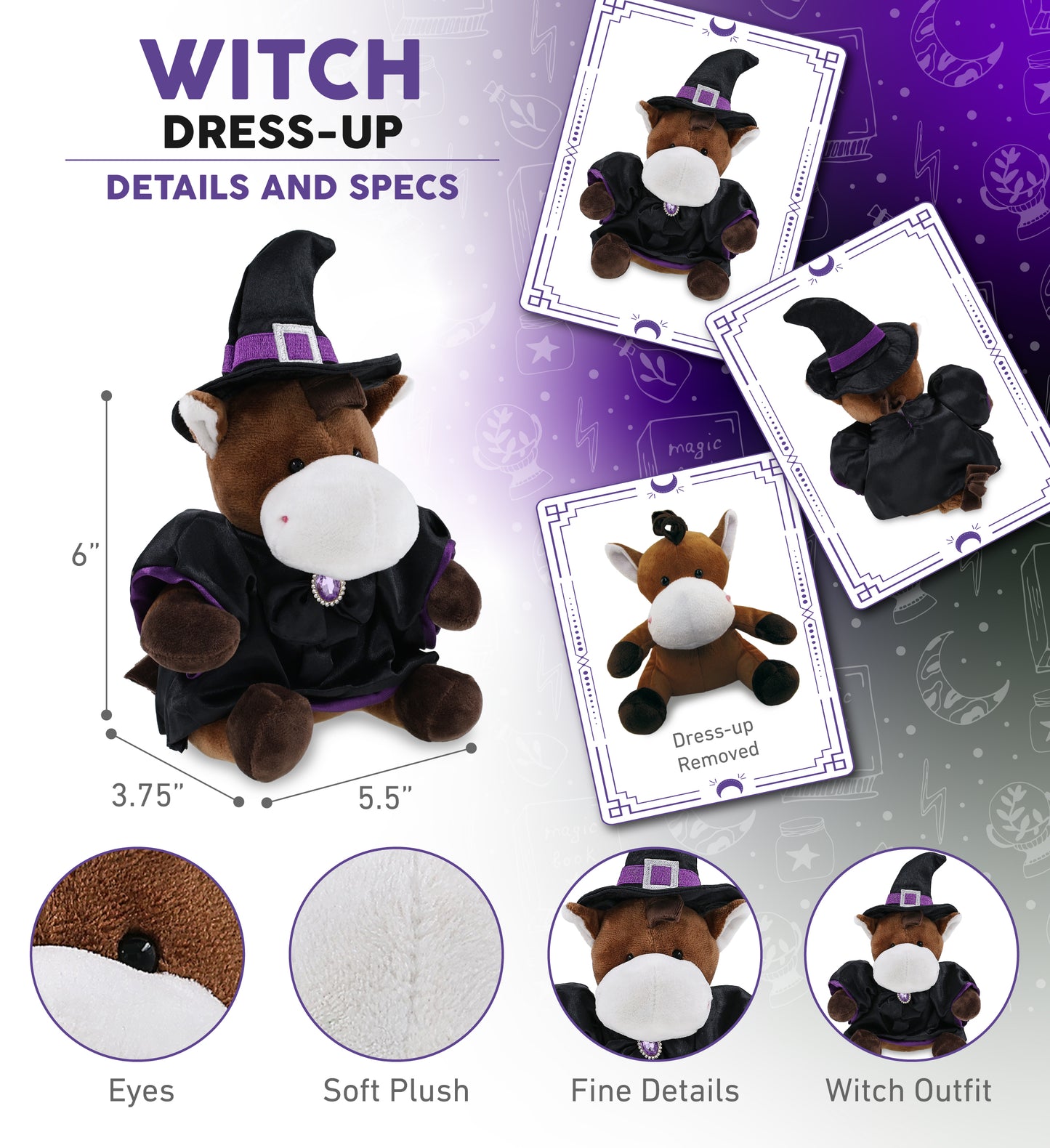 6" PLUSH - HORSE WITCH