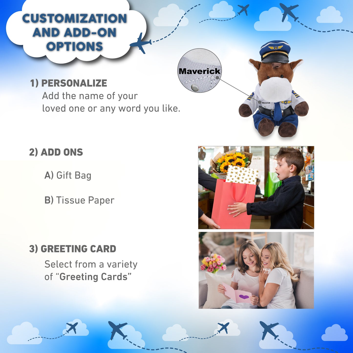 6" PLUSH - HORSE WITH PILOT DRESS UP