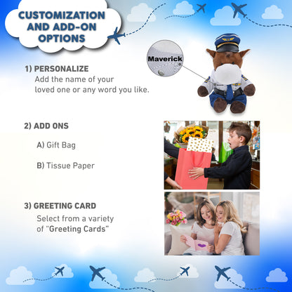 6" PLUSH - HORSE WITH PILOT DRESS UP