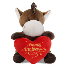 6" PLUSH - HORSE WITH HAPPY ANNIVERSARY HEART