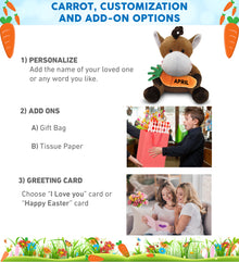 DolliBu Happy Easter Super Soft Plush Horse with Carrot Plush Toy - 6 Inches