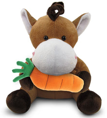 DolliBu Happy Easter Super Soft Plush Horse with Carrot Plush Toy - 6 Inches