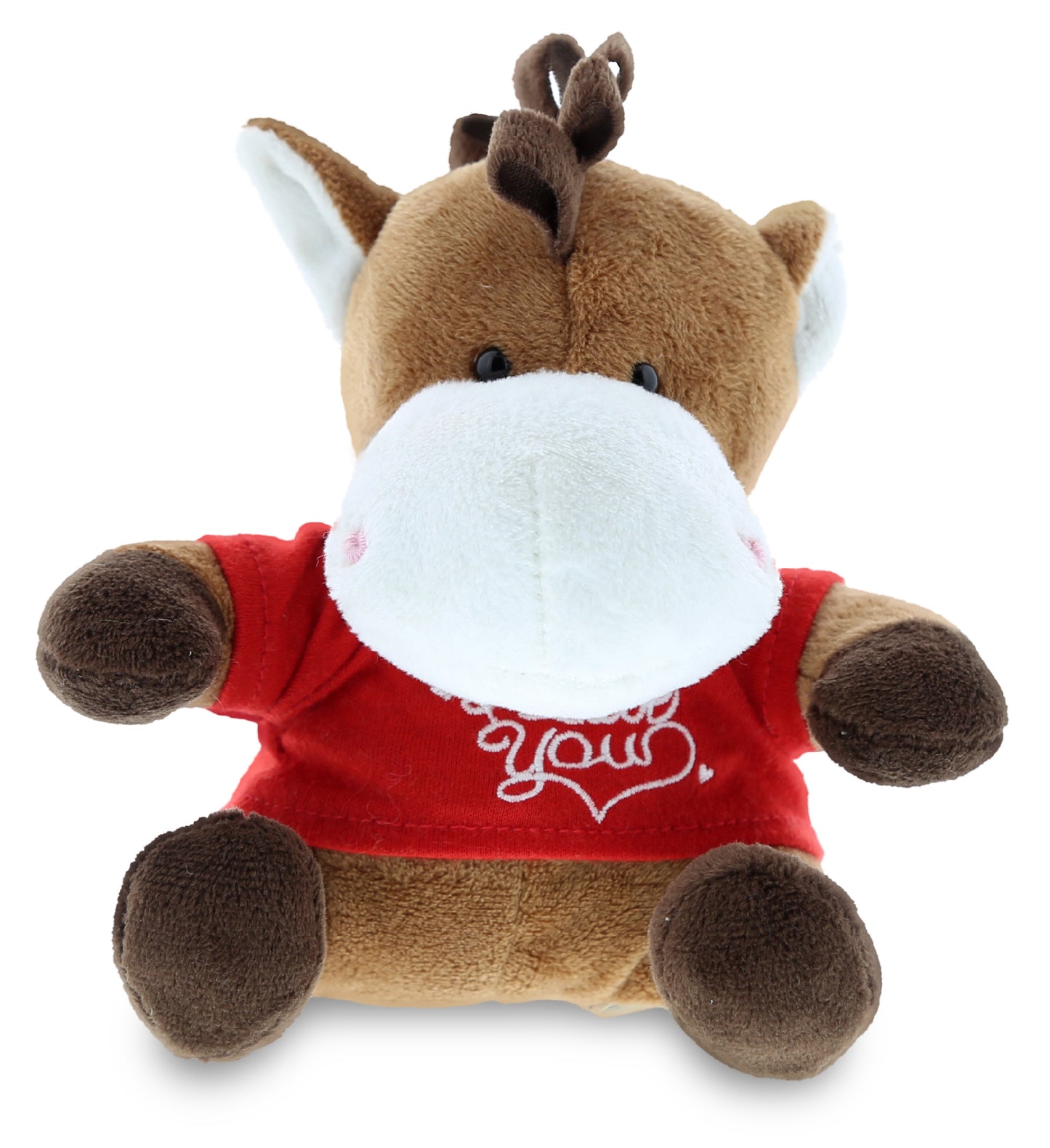 PLUSH I LOVE YOU RED SHIRT- 6" PLUSH - HORSE