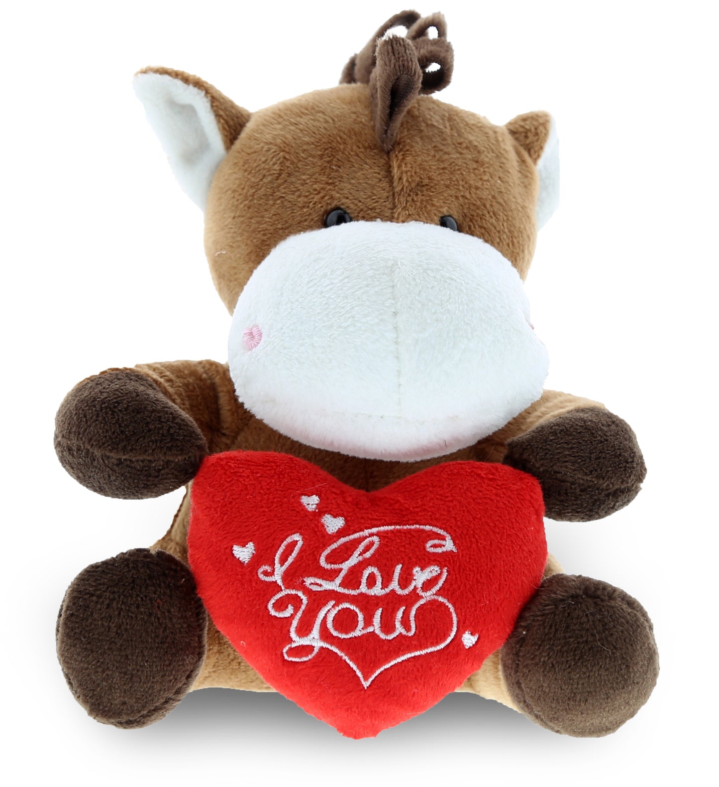 PLUSH I LOVE YOU RED HEART - 6" PLUSH - HORSE