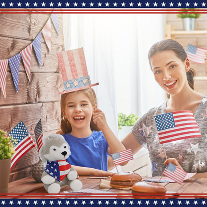 6" PLUSH - WOLF WITH USA BANDANA