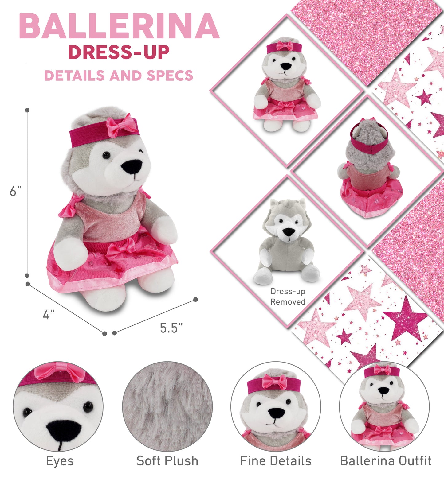 6" PLUSH - WOLF Ballerina