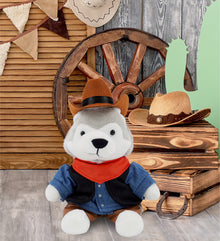 6" PLUSH - WOLF COWBOY DRESS UP