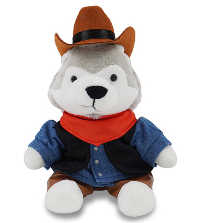 6" PLUSH - WOLF COWBOY DRESS UP