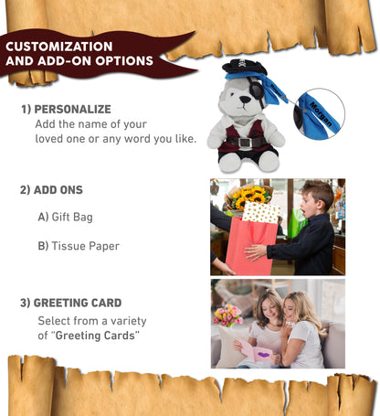 6" PLUSH - WOLF WITH PIRATE DRESS UP