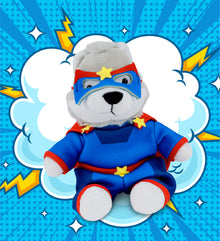 6" PLUSH - WOLF WITH SUPER HERO DRESS UP
