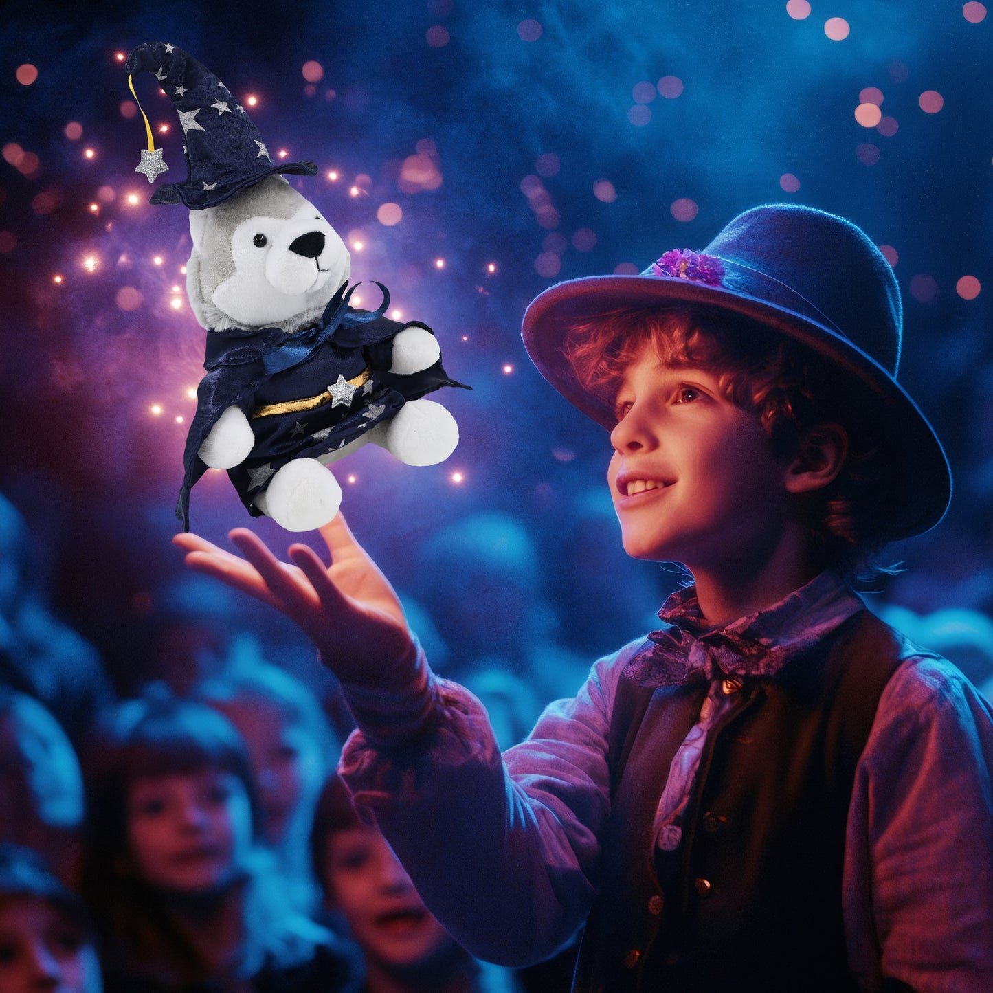 6" PLUSH - WOLF WITH WIZARD DRESS UP