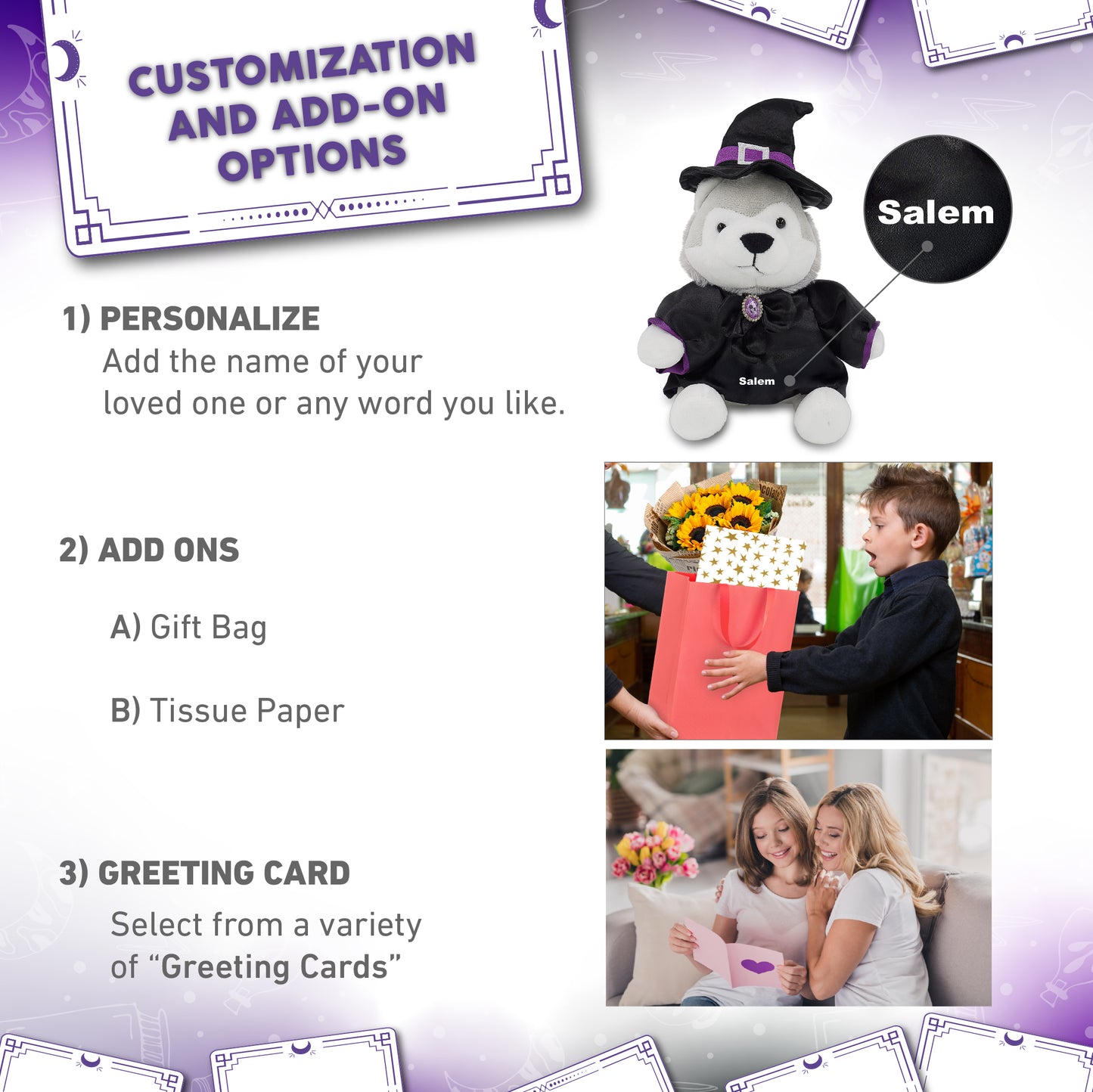 6" PLUSH - WOLF WITH WITCH DRESS UP