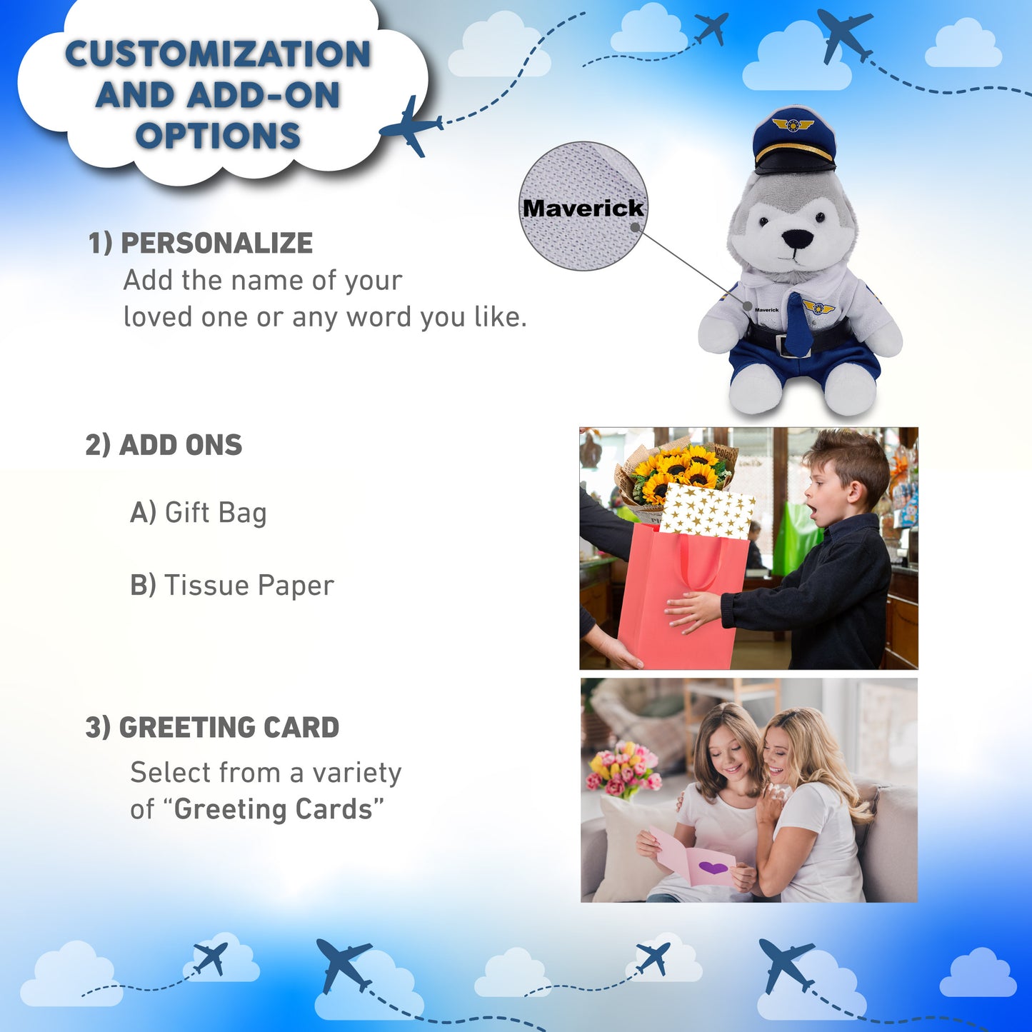 6" PLUSH - WOLF WITH PILOT DRESS UP