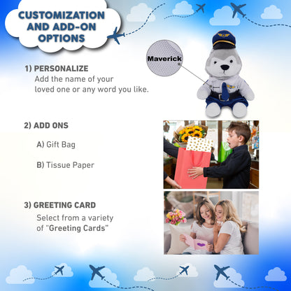 6" PLUSH - WOLF WITH PILOT DRESS UP