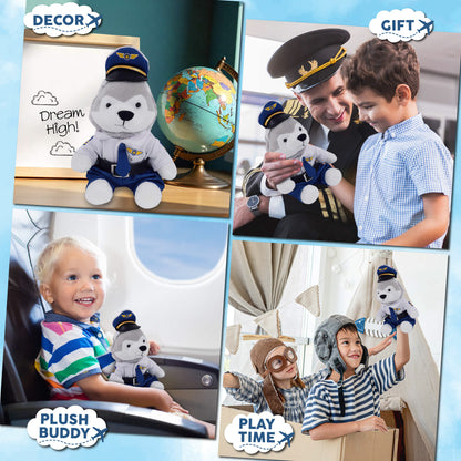 6" PLUSH - WOLF WITH PILOT DRESS UP