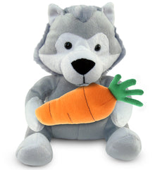DolliBu Happy Easter Super Soft Plush Wolf with Carrot Plush Toy - 6 Inches