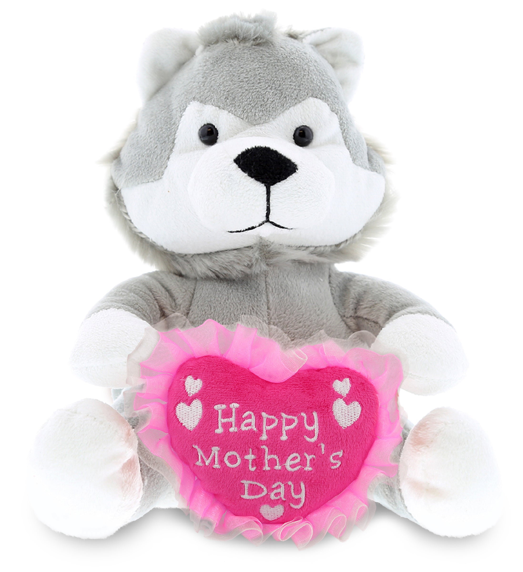 PLUSH MOTHERS DAY HEART - 6" PLUSH - WOLF