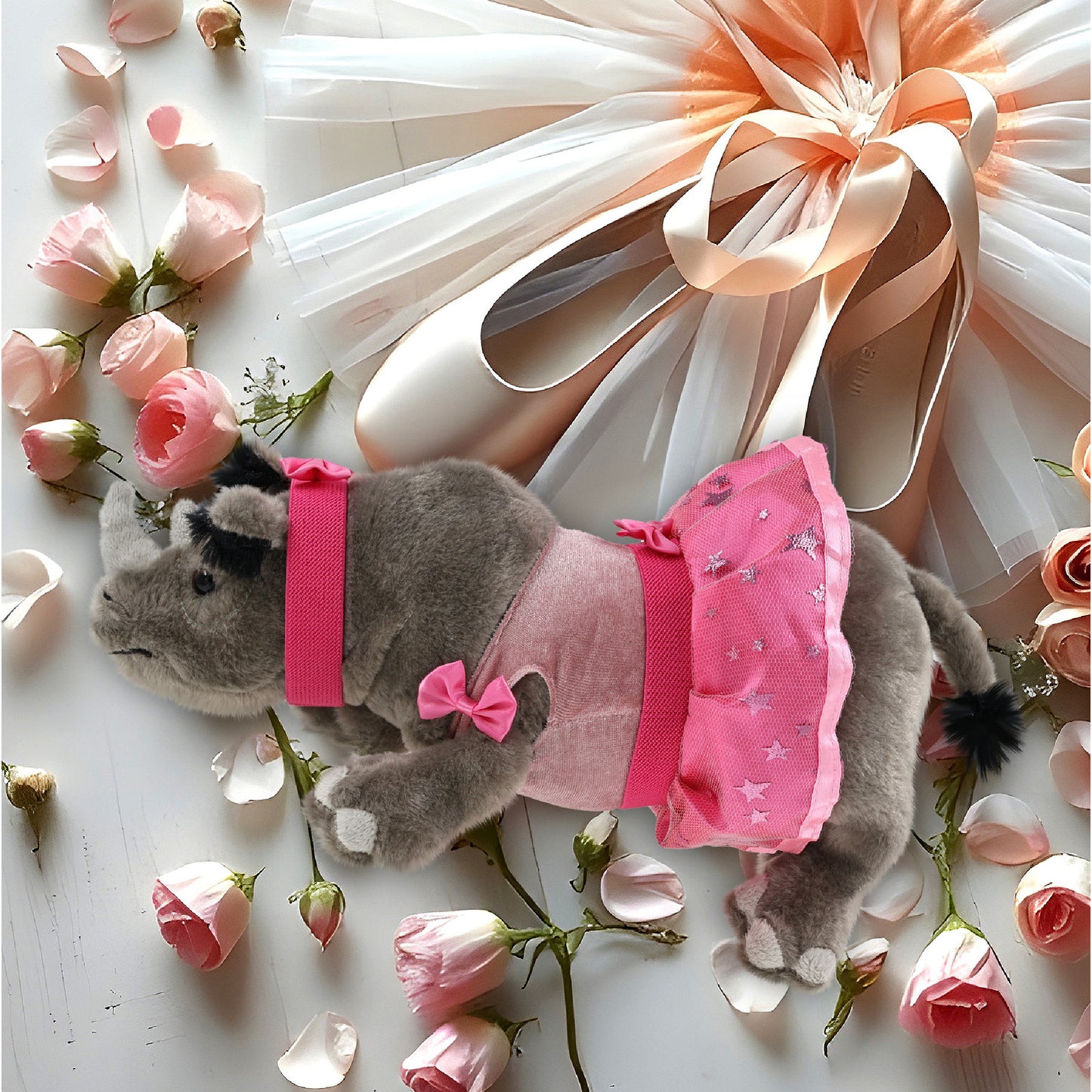 WILD COLLECTION PLUSH - 13" RHINO BALLERINA