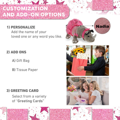 WILD COLLECTION PLUSH - 13" RHINO BALLERINA