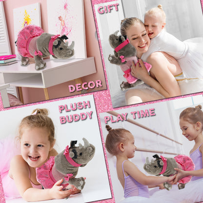 WILD COLLECTION PLUSH - 13" RHINO BALLERINA