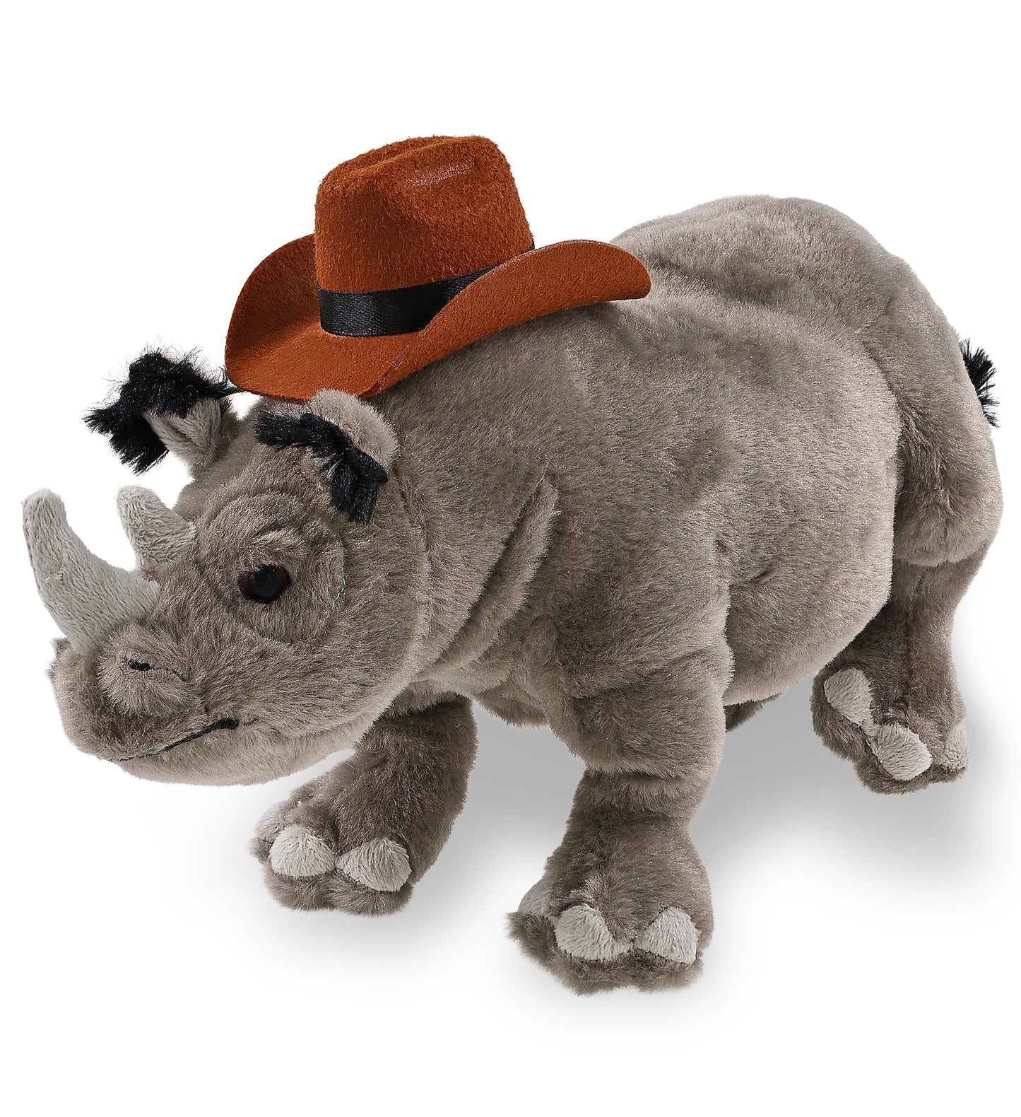 WILD COLLECTION PLUSH - 13" RHINO COWBOY DRESS UP