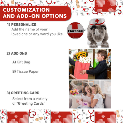 WILD COLLECTION PLUSH - 13" RHINO NURSE