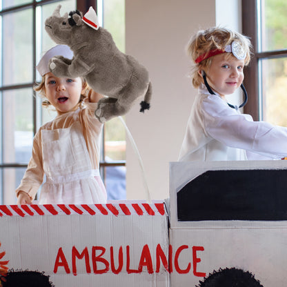 WILD COLLECTION PLUSH - 13" RHINO NURSE