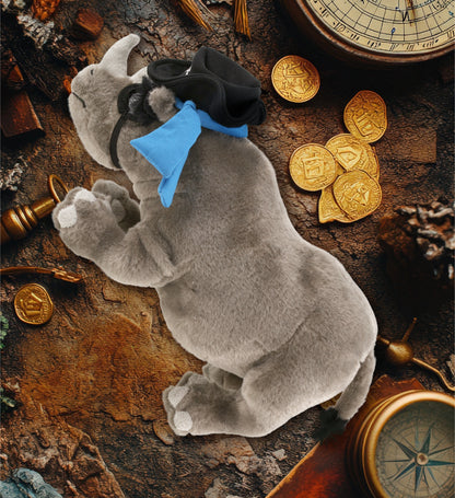 WILD COLLECTION PLUSH - 13" RHINO PIRATE DRESS UP