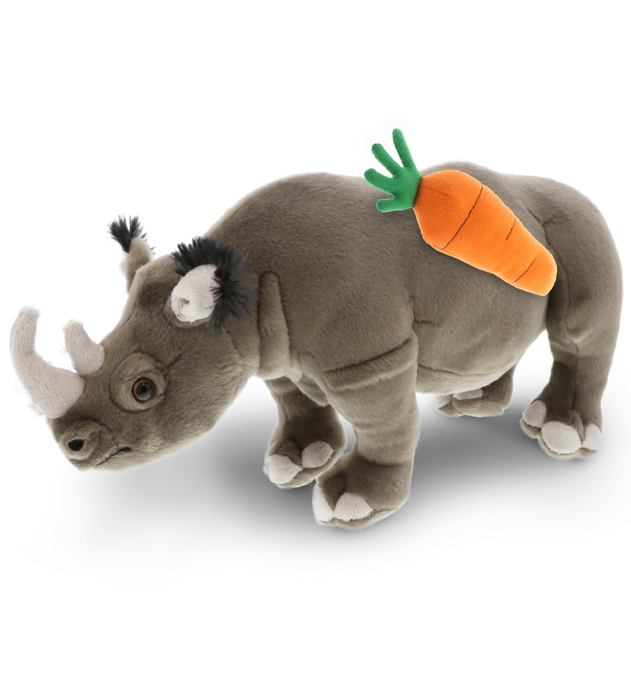 DolliBu Happy Easter Super Soft Plush Rhino with Carrot Plush Toy - 13 Inches