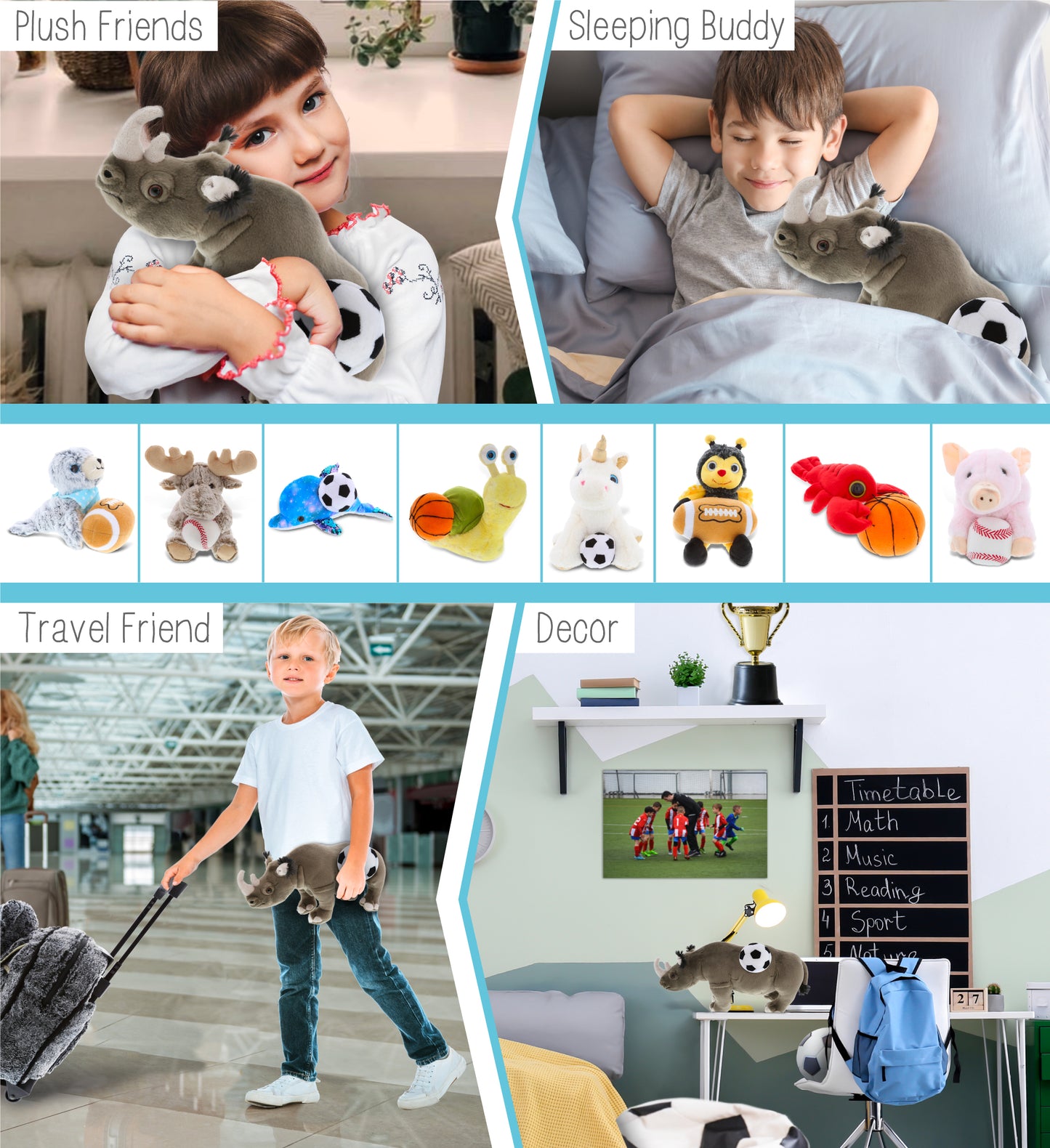 WILD COLLECTION PLUSH - 13" RHINO