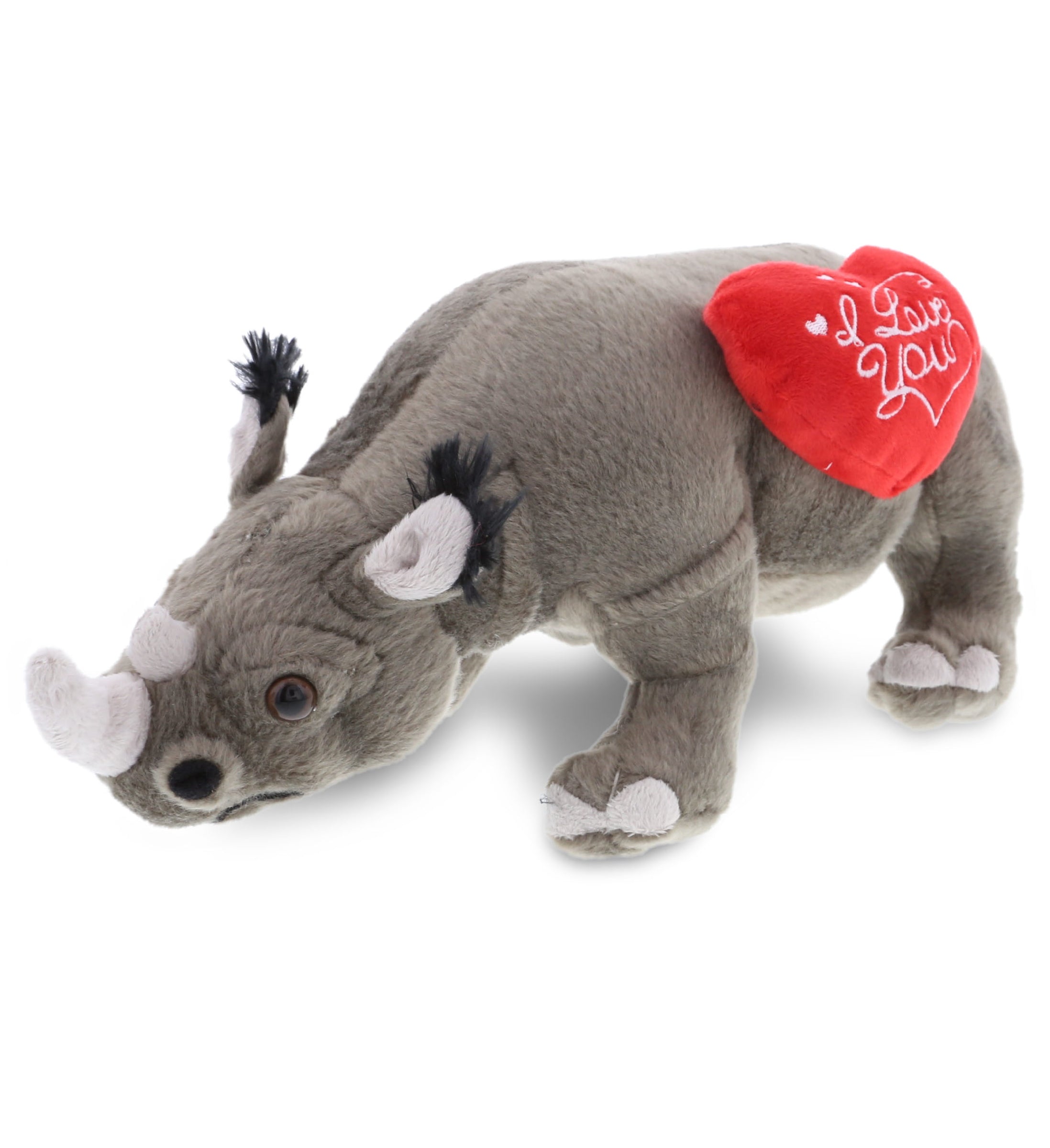 PLUSH I LOVE YOU RED HEART - WILD COLLECTION PLUSH - 13" RHINO