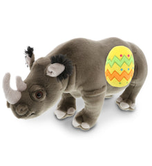 DolliBu Wild Collection Rhino with Yellow Easter Egg Plush Toy - 16 Inches