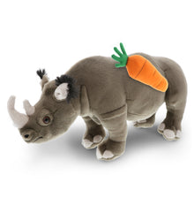 DolliBu Happy Easter Super Soft Plush Rhino with Carrot Plush Toy - 16 Inches
