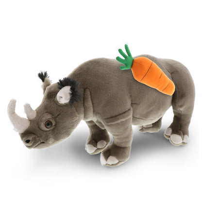 DolliBu Happy Easter Super Soft Plush Rhino with Carrot Plush Toy - 16 Inches
