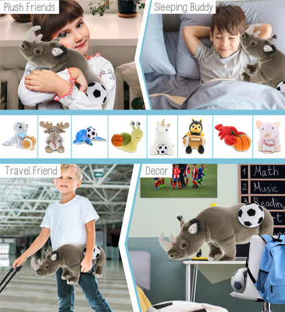 WILD COLLECTION PLUSH - 16" RHINO