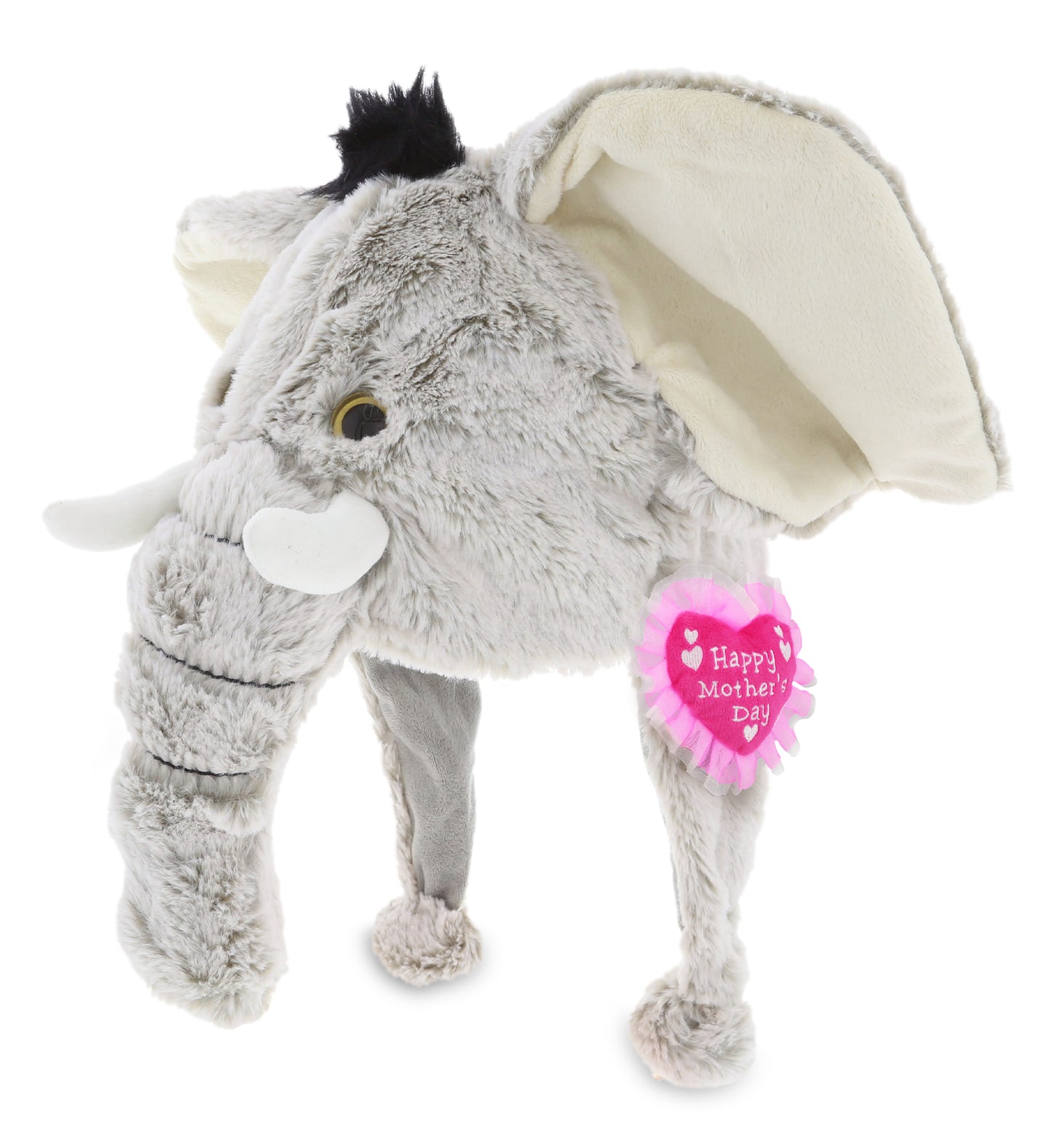 PLUSH MOTHERS DAY HEART - SUPER SOFT PLUSH HAT - ELEPHANT